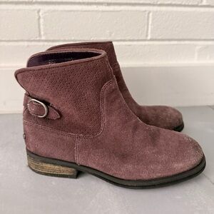 Girls Suede Ankle Boots - Purple- Never Worn